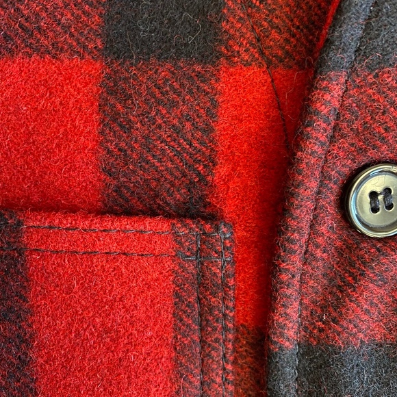 Mens Filson 100% wool Mackinaw red and black vest Size XL - Picture 10 of 11